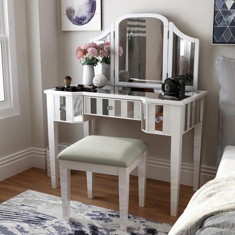 Emiliano 3-Piece Vanity Set, White