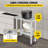 Stainless Steel Work Table 30 x 12 x 34 Inch, 700 LBS Load Capacity with 4 Wheels, 3 Adjustable Height Levels-62288010