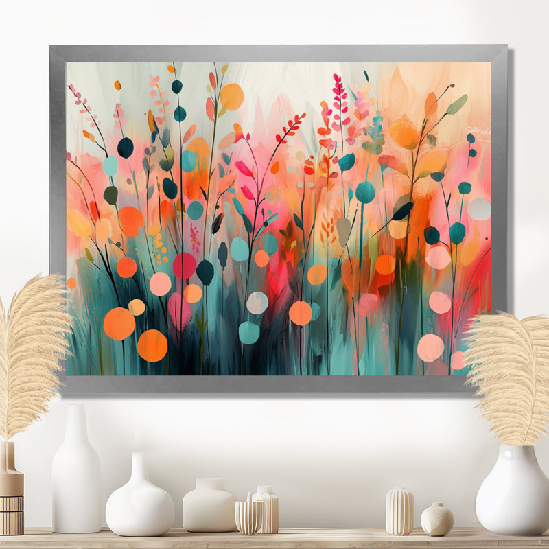Ilhaan Botcanical Wildflowers Petals In The Breeze III - art mural fleurs sauvages, H 16 po x l 32 po, Argent argent