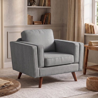 Fauteuil d'appoint rembourré de 39,3 po de largeur avec pieds en bois massif Havens