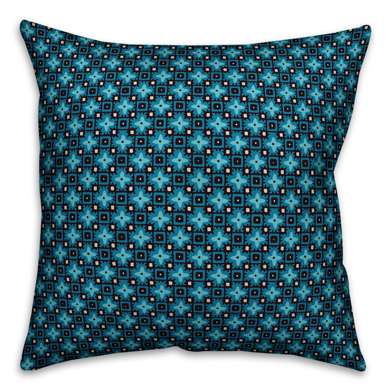 Housse de coussin Floral, 16 po x 1 po, Bleu