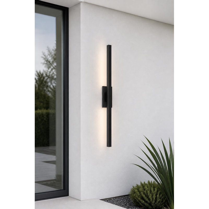Chesnet-Outdoor Wall Mount, 36" H x 4.5" W x 2.75" D, Black