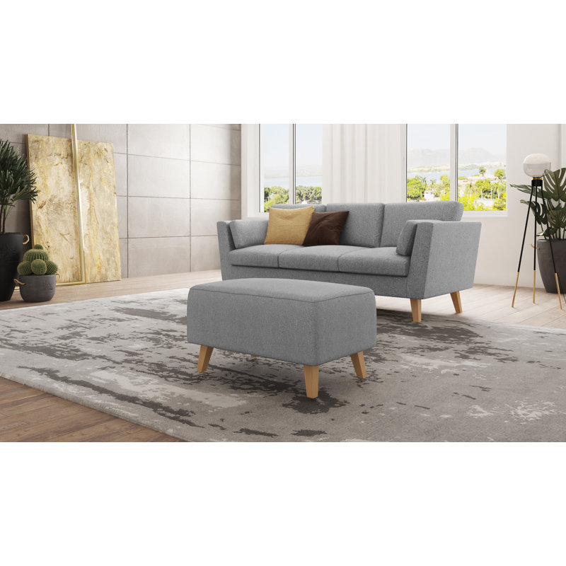  Scandinavian Footstool, Grey