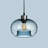 9 Inch Single Head Blue Bubble Glass Circular Restaurant Pendant Light