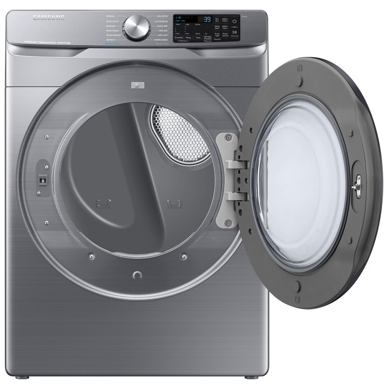 Samsung 7.5 cu. ft. Smart Dryer with Steam Sanitize+, Electric, Platinum