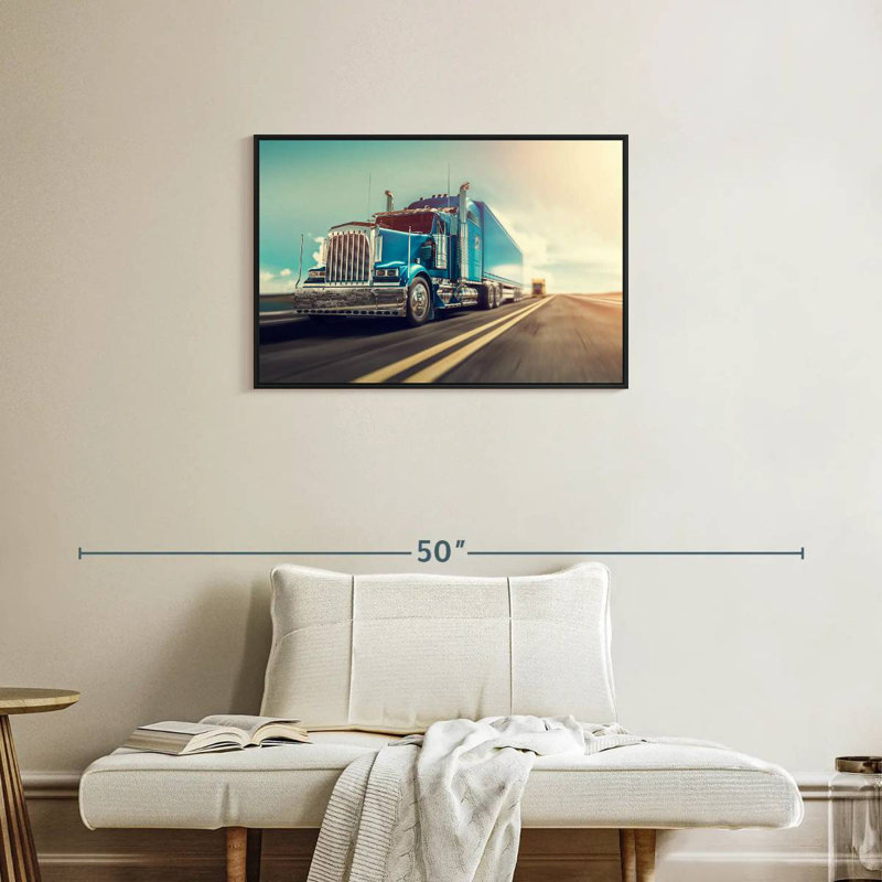 Camion, Cadre flottant noir, 31 po x 21 po