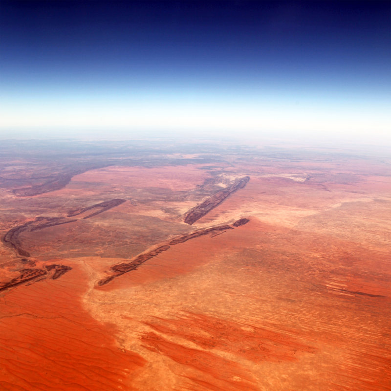 Vue aérienne du paysage australien par Jurgar, H 20 po x l 20 po