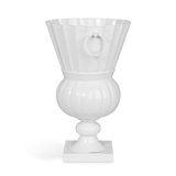 Atlas Outdoor Urn, Small, White Hydrangea