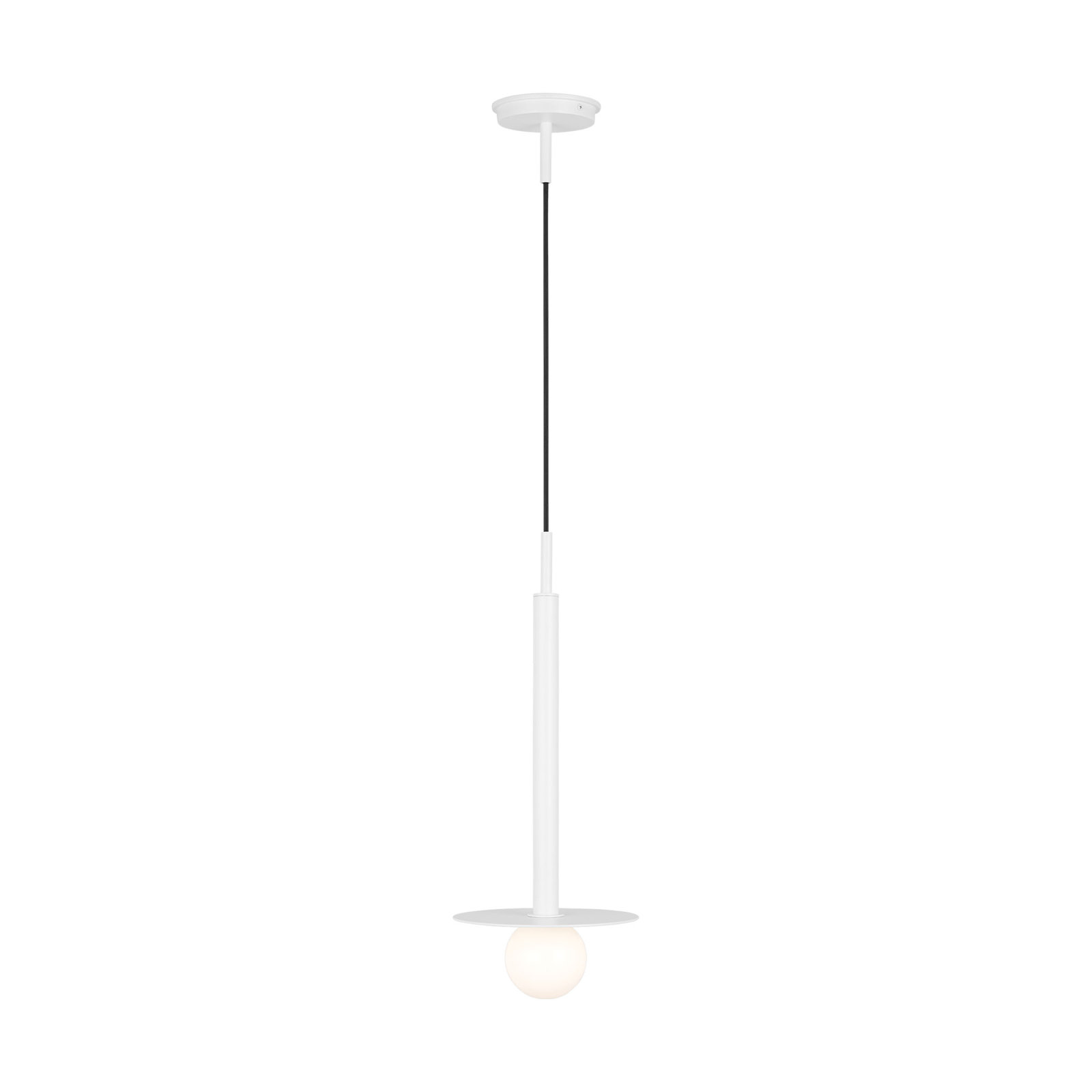 Brickell Single Light Glass Steel Dimmable Pendant