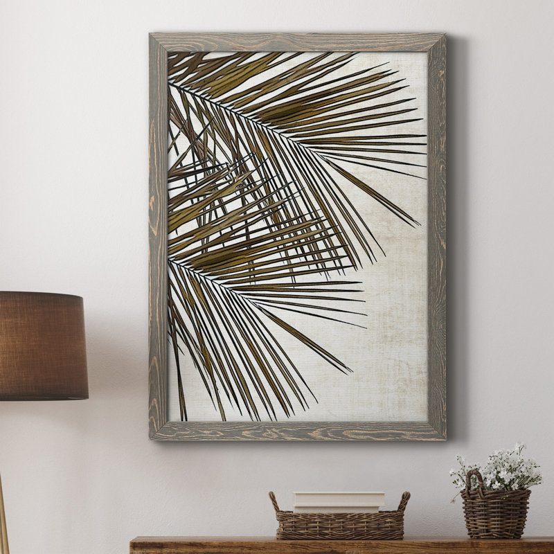 Palmier I - cadre photo, impression sur toile, Toile avec cadre gris, H 20 po x l 17 po x P 1 po