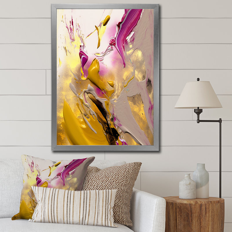 «Early Morning Grace», expressionnisme abstrait, Cadre simple gris, H 20 po x l 12 po x P 1 po