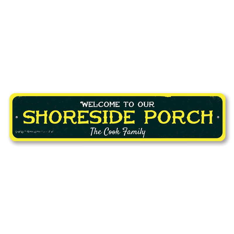 Plaque en aluminium Shoreside Porch, H 6 po x l 24 po x P 0,06 po