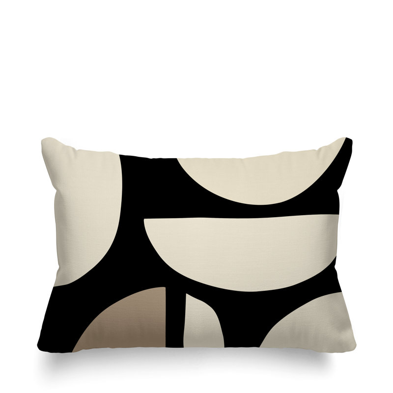 Coussin intérieur / extérieur en polyester filé Iona, Noir, H 14 po x l 20 po