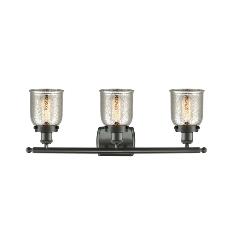 Éclairage pour meuble-lavabo 3 lumières 26 po Ballston Urban Bell, Argent mercuré plaqué, Bronze huilé, DEL