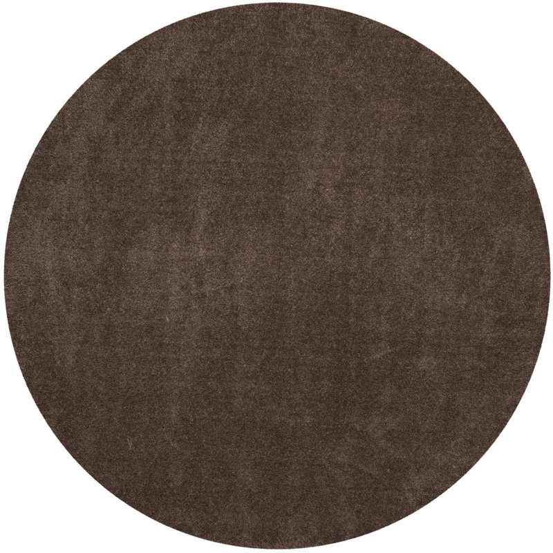 Tomberlin Velvet Shag Performance Solid Color Rug, Round 6'7"