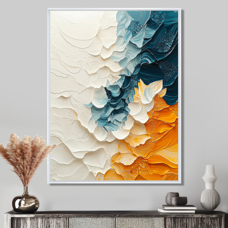 Décoration murale Oradee, H 40 po x l 30 po, Impression encadrée sans passe-partout, Blanc
