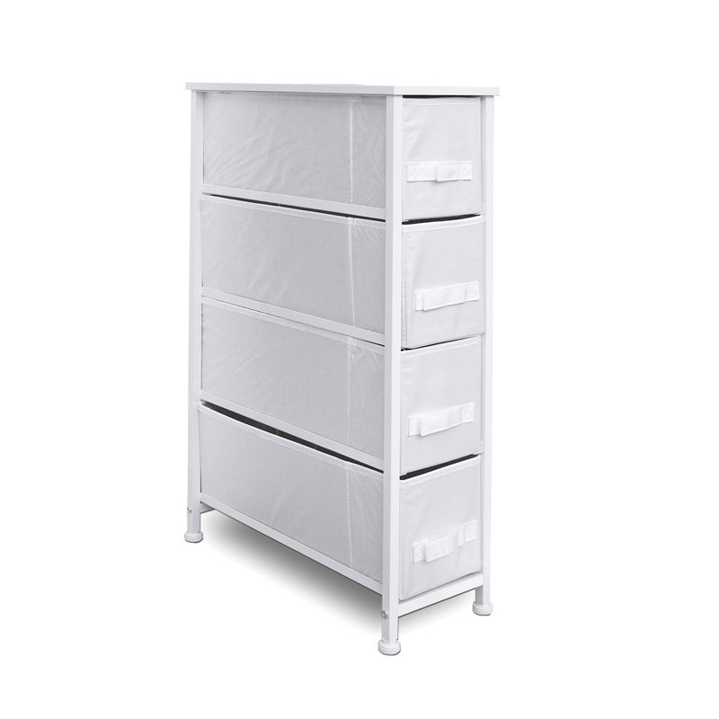 20 cm W Chest of 4 Drawers, White