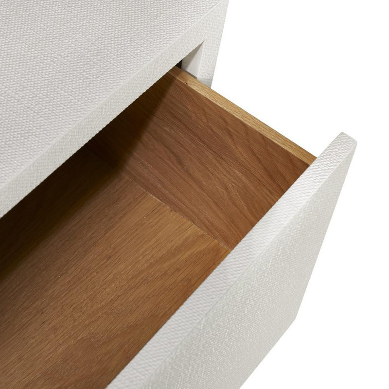 Taylor Solid Wood 60'' W 8 - Drawer Dresser, Natural White/Champagne Silver