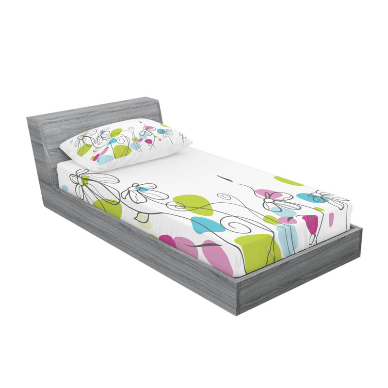 Ensemble de draps Daisy, Ensemble de draps pour lit simple TG avec drap-hou