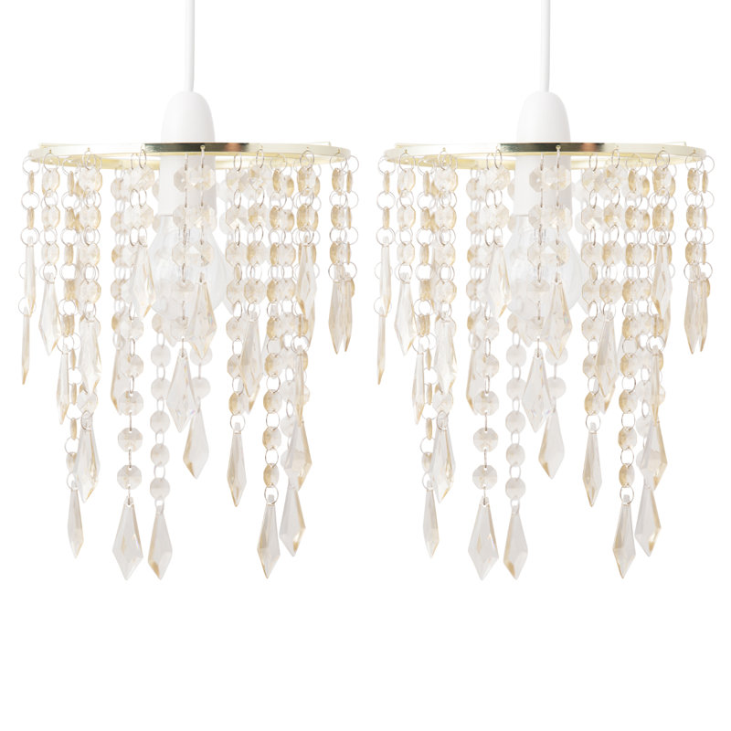 26cm H Plastic Novelty Pendant Shade ( Uno ), Gold/Amber