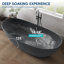 Baignoire autoportante 73 po à double surface en résine de pierre avec trop-plein et drain, gris foncé-133578053