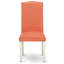 L'ensemble de table de cuisine 5 pièces pour 4 personnes comprend une table de salle à manger ovale en forme de papillon et 4 chaises rembourrées en similicuir flamant rose, lin blanc-421326286-471855477-471855434
