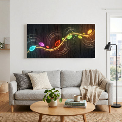 Ensemble de 1 tableau sur toile « Vagues colorées »