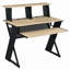 Bureau de musique naturel et noir avec gestion des câbles