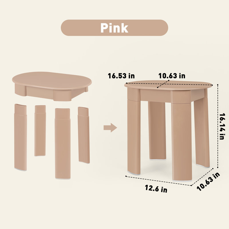 Tabouret d'appoint Rimas, Rose