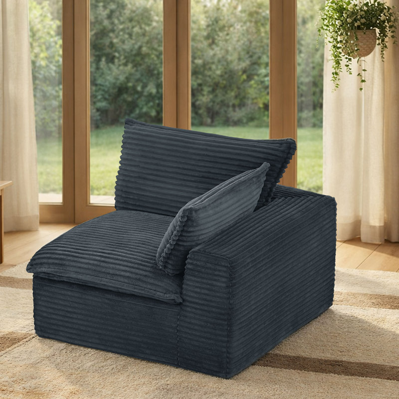 Fauteuil d'appoint moderne avec accoudoir gauche, Gris