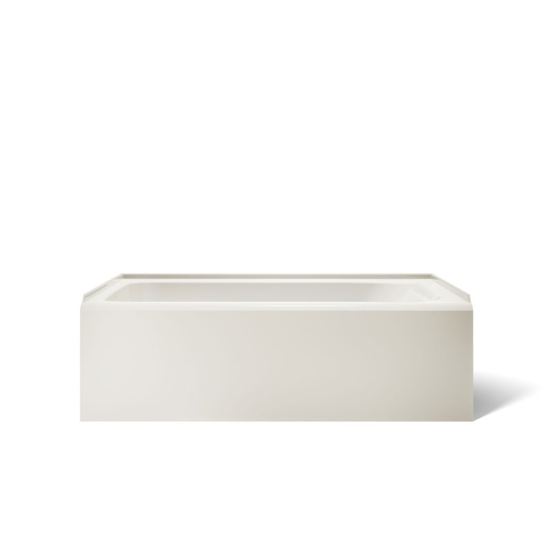 Avec 60 In. X 42 In. Alcove Bath, Off White, Left