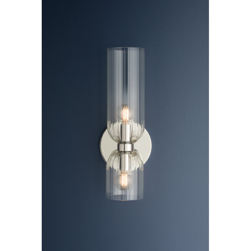 2 - Light Armed Sconce, Polished Nickel
