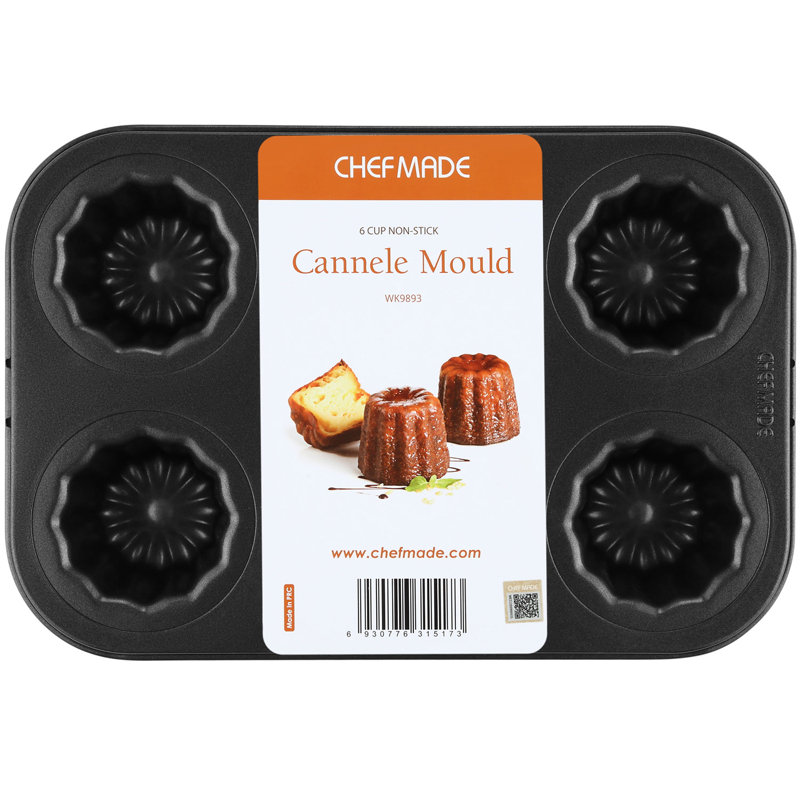 Plat à gâteaux antiadhésif à 6 muffins antiadhésifs CHEFMADE Canele