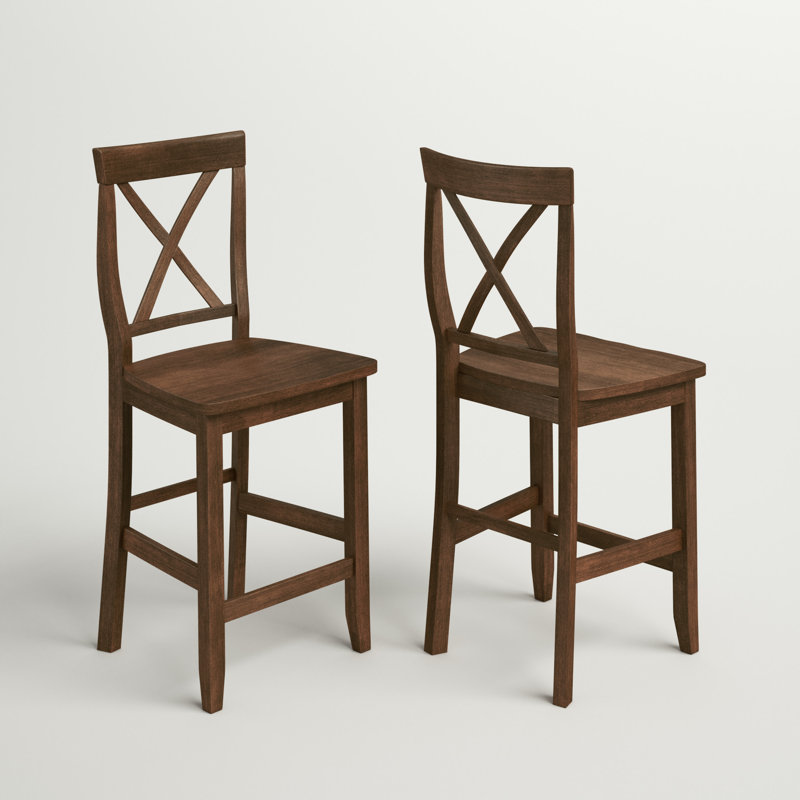 Tabouret de comptoir en bois massif 24 po Diamondback, Acajou rétro, Tabouret de bar (siège d'une hauteur de 30 po)