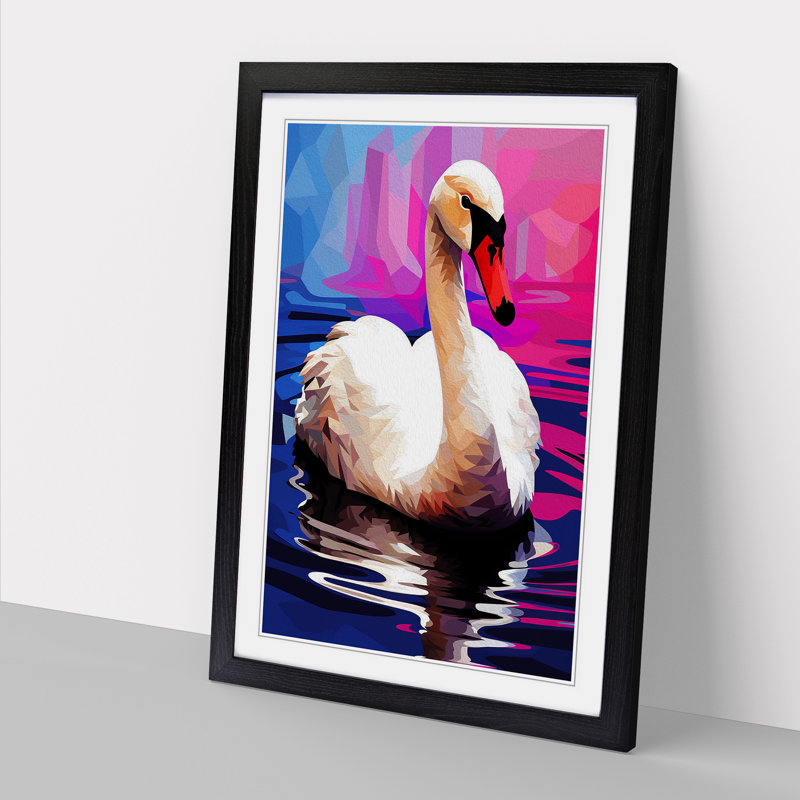 Swan Pop - Framed Print, Black, 46" H x 34" W x 2" D