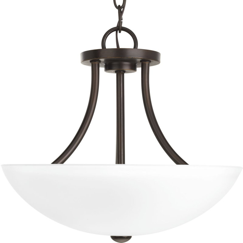 Plafonnier semi-encastré 2 lumières 12,875 po Carilynn, Bronze antique