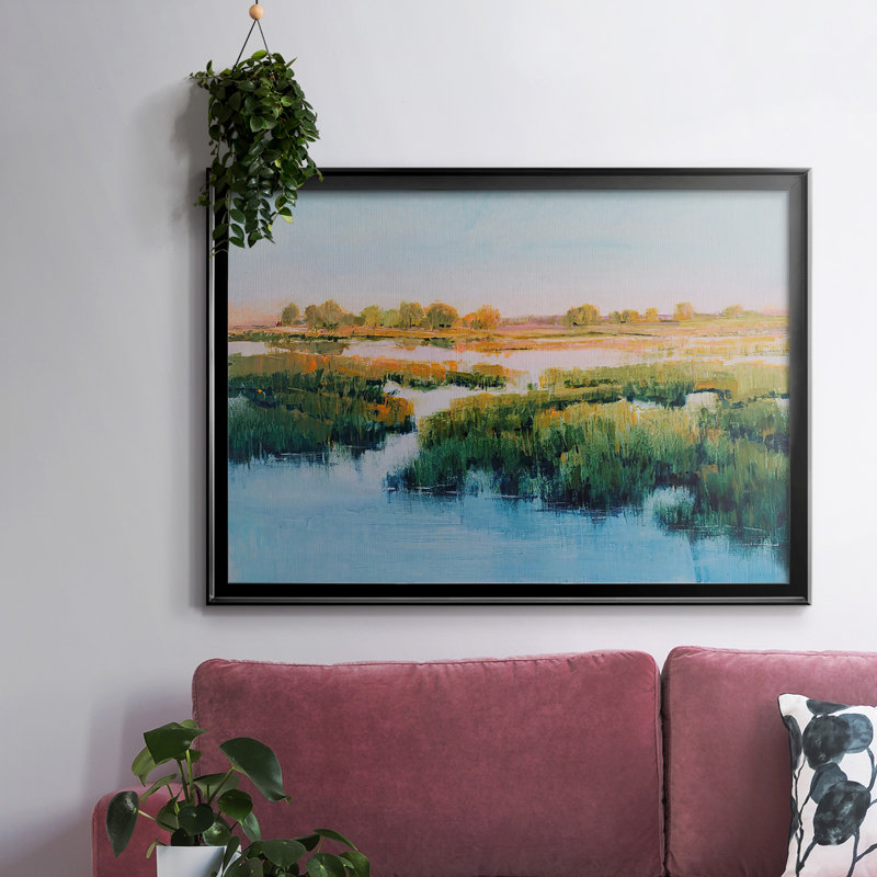 Marshland View II, reproduction d'art sur toile, H 18 po x l 26 po x P 1,5 po, Noir