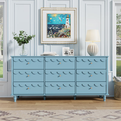 Commode de décoration florale 9 tiroirs 63,1 po