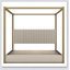 Upholstery Canopy Platform Bed With Headboard And Metal Frame-68040986-68040982
