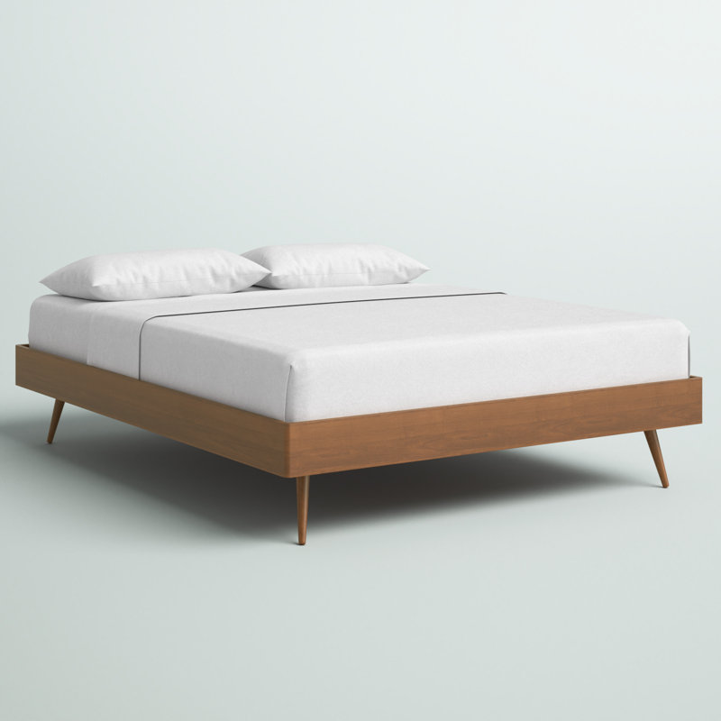 Margo Wood Platform Bed Frame, Queen, Walnut