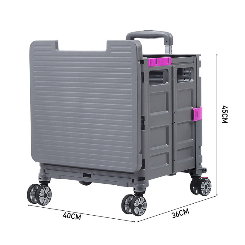 Douglaston 45cm H x 40cm W Utility Cart with Wheels, Grey