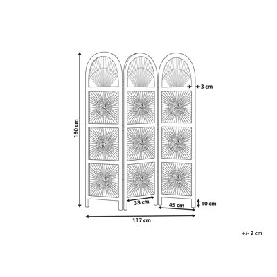 Antonello 137 cm W x 180 cm H 3 - Panel Folding Room Divider