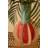  Ceramic Multi-Colored Vase with Blue Neck – 15" Tall Decorative Accent