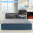 Armless Convertible Sofa Bed with Reversible Chaise & Linen Fabric-286663939