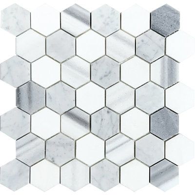2" x 2" Marble Honeycomb Mosaic Wall & Floor Tile