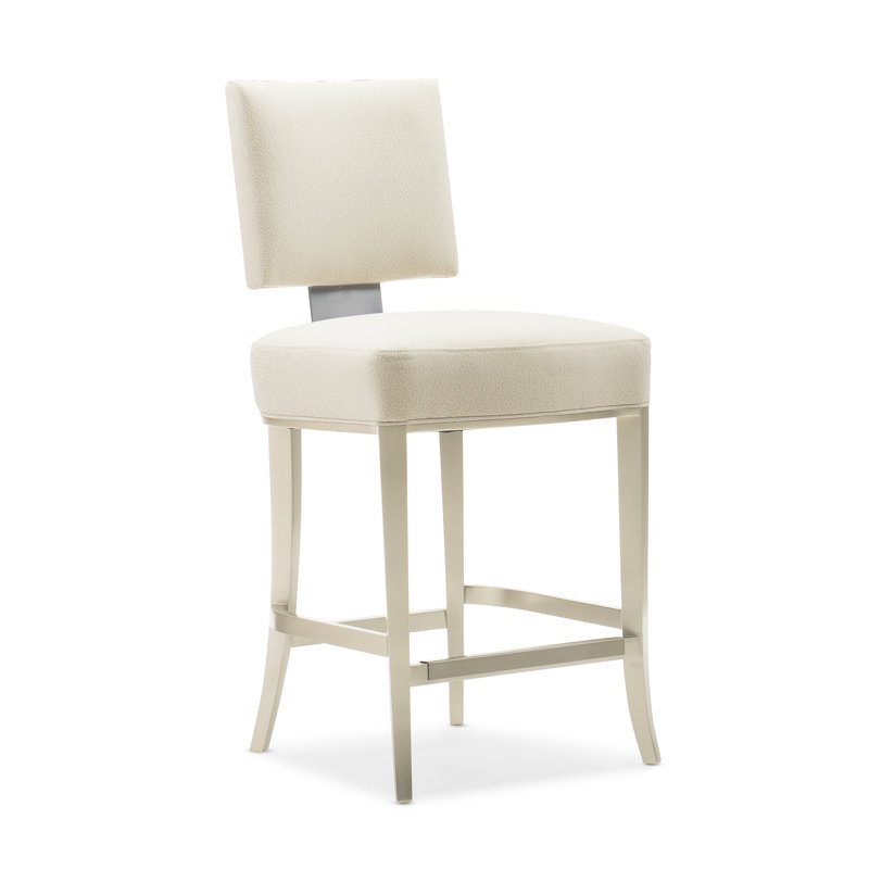 Reserved Seating Upholstered Stool, Counter Stool (26" Seat Height), Beige