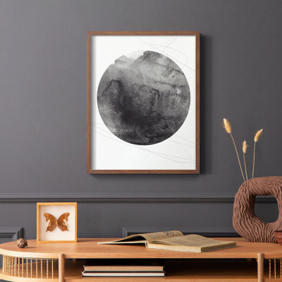 Graphite Moon I, reproduction encadrée - bois massif