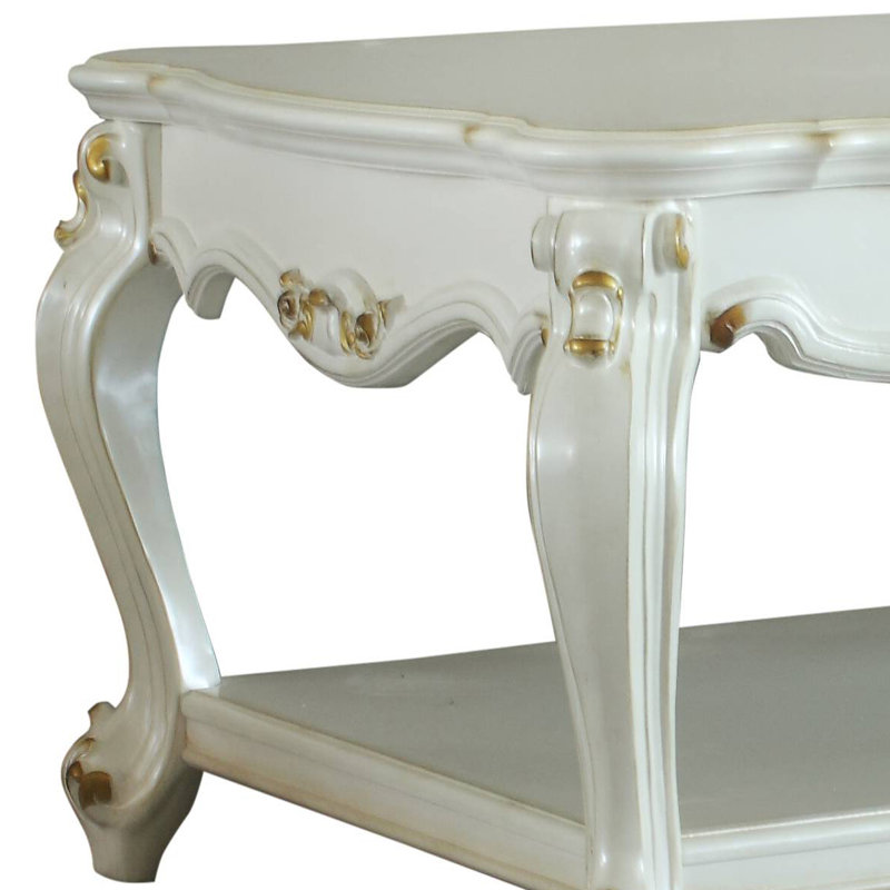 Vestavia 1-Shelf Coffee Table in Antique Pearl