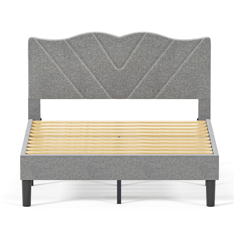 Lit plateforme en tissu d'ameublement, Double