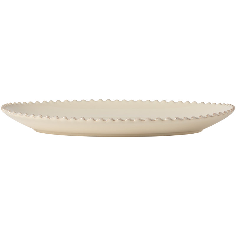 Pearl Handmade Stoneware Platter, Cream